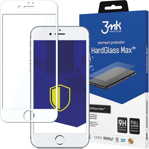 3mk APPLE IPHONE 8 WHITE - HARDGLASS MAX, (22002310) Slike