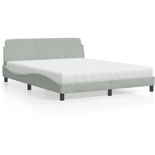 vidaXL Krevet s madracem svjetlosivi 160x200 cm baršunasti Cijene