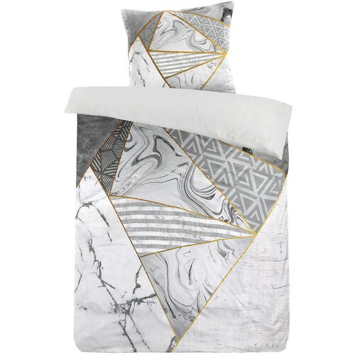Kayoom POSTELJNINA 140/200 cm saten siva, zlate barve Cene