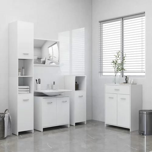 vidaXL Komplet kopalniškega pohištva 4-delni bele barve