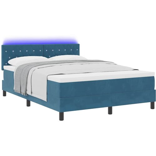  LED Box Spring Krevet Tamno plava 140 x 200 cm Bar&amp;scaron;un Slike