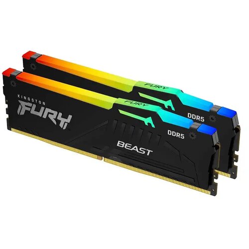 Kingston RAM Memorija DDR5 64GB (2x32GB) 6000MT/s Fury Beast RGB KF560C40BBK2-64 Slike