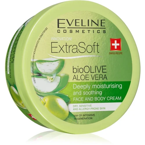 Eveline Cosmetics Extra Soft hidratantna i umirujuća krema za osjetljivu kožu Bio Olive & Aloe Vera 175 ml