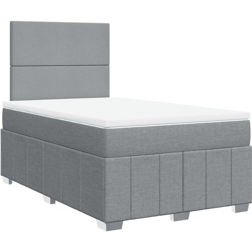 vidaXL Boxspring postelja z vzmetnico svetlo siva 120x190 cm blago, (21310375) Cene