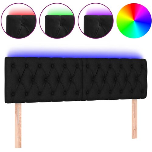 Maison Chic led posteljno vzglavje - vzglavna omarica - nočna omarica črno 160x7x78/88 cm žamet, (21711660) Slike