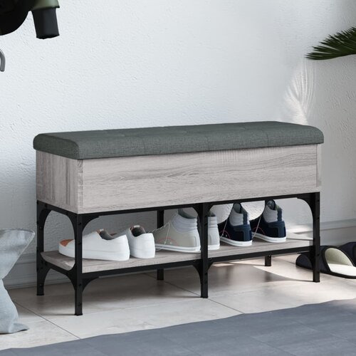  The Living Store Klop za čevlje siva sonoma 82x32x45 cm inženirski les - Klop Za Čevlje, (21444155) Slike