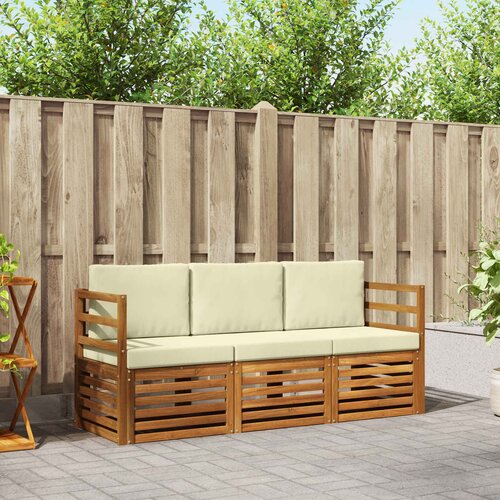  Setovi sofa 3 pcs Prirodna i krem Čvrsto drvo akacije Cene