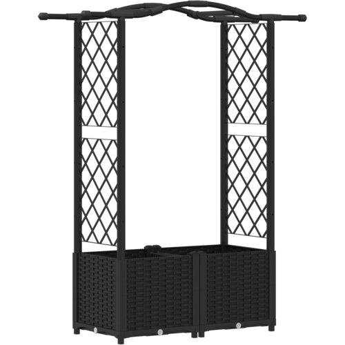 vidaXL Dvignjeno leži&scaron;če s trellisom in streho Črna 125 x 40 x 138 cm, (5000287923) Cene
