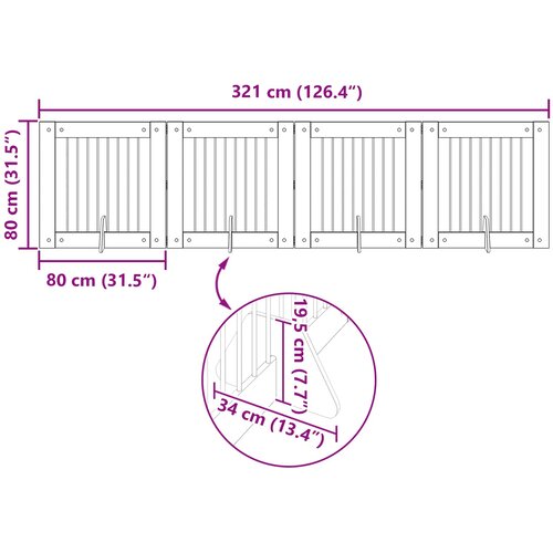  Vrata za pse s postoljem 4 pcs Hrast artisan 80 x 80 cm Slike