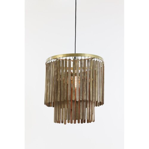 Light &amp;amp; Living Smeđa viseća svjetiljka s drvenim sjenilom Gularo &amp;ndash; Slike