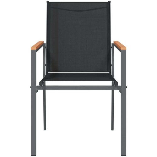VidaXL Vrtne stolice 4 kom crne 55 x 61 5 x 90 cm tekstilen i čelik Slike