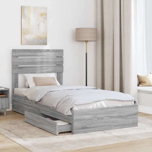  Okvir za krevet Siva Sonoma 90 x 190 cm Konstruirano drvo Slike