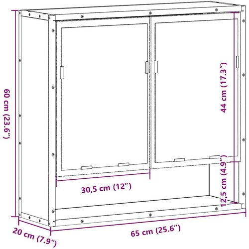 VidaXL Kupaonski ormarić s ogledalom dimljeni hrast 65x20x60 cm Slike