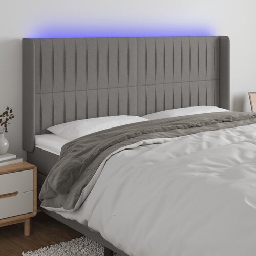  LED uzglavlje tamnosivo 163 x 16 x 118/128 cm od tkanine Cijene