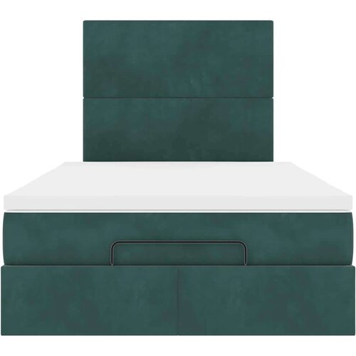 VidaXL okvir za krevet s madracima tamnozeleni 120x190 cm bar&amp;scaron;unasti Slike