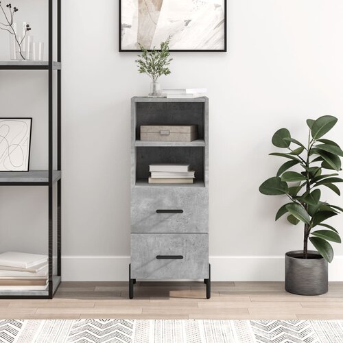  Komoda siva boja betona 34,5x34x90 cm od konstruiranog drva Slike