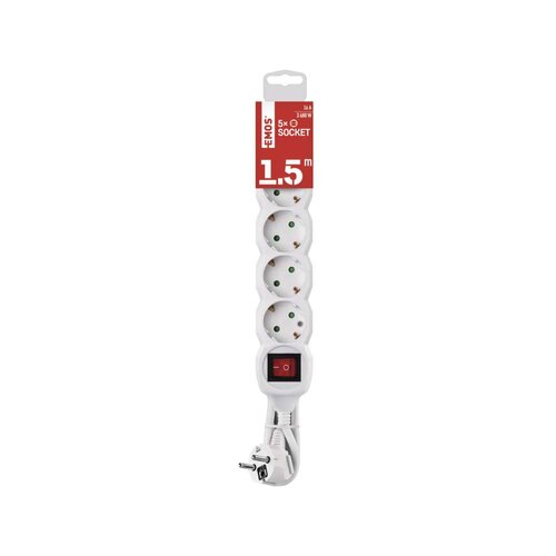 Emos P1521R Schuko produžni kabel , 5 utičnica, 1,5m Slike