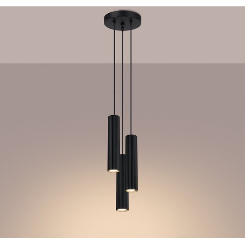 Sollux Lighting Sollux SL.1576 - Luster na sajli KARBON 3xGU10/10W/230V crna Slike