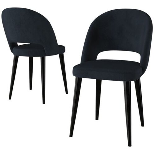 Hanah home set trpezarijskih stolica Pane 4 kom, antracit tkanina Babyface, crne metalne noge Cene