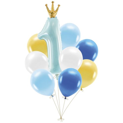 PARTY DECO set balonov first birthday, moder (9 kos) Cene