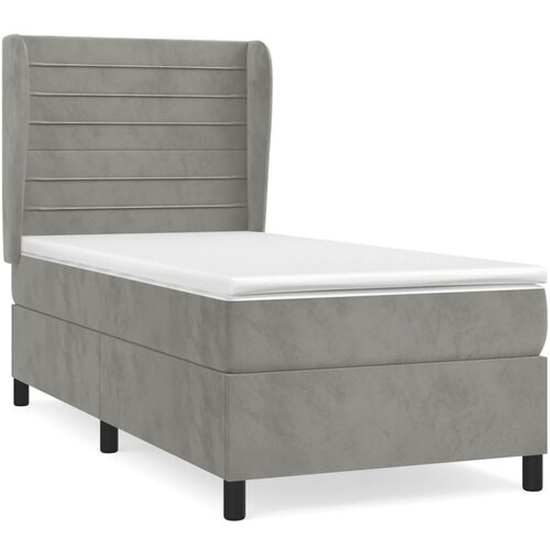Maison Chic Box spring postelja - Vzmetna postelja z vzmetnico svetlo siva 80x200 cm žamet SL7831, (21905026) Cene