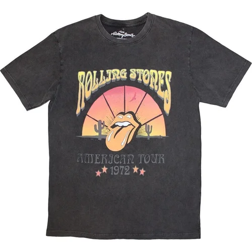 The Rolling Stones Majica Desert '72 Stone Wash Unisex Charcoal Grey L