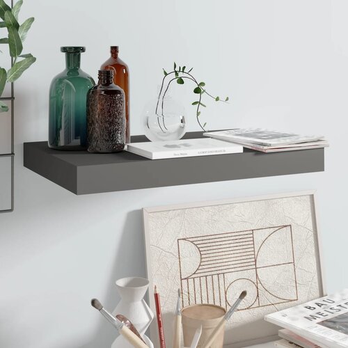 VidaXL Plutajuća zidna polica visoki sjaj siva 40 x 23 x 3,8 cm MDF Slike