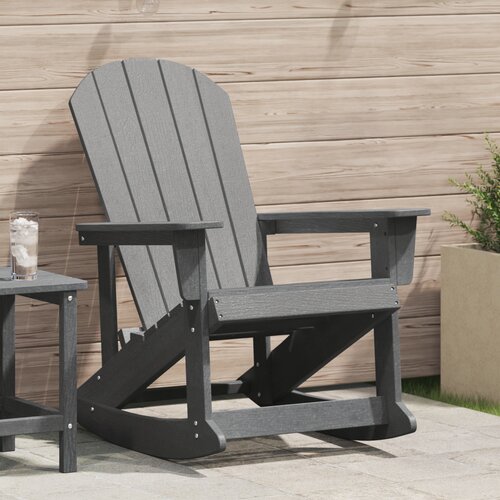 VidaXL Adirondack gugalni stol Svetlo siva 73.5x92x90 cm HDPE Slike