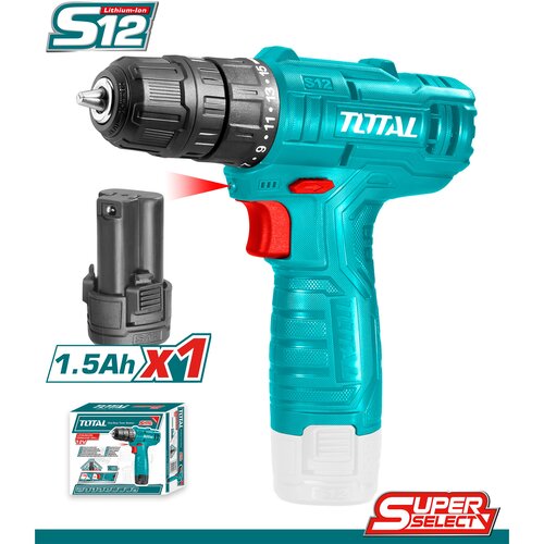 Total Akumulatorska bu&amp;scaron;ilica 12V/1,5Ah/20Nm/S12 (SET Baterija 1x1.5Ah, Punjač) (TDLI12415E) Slike