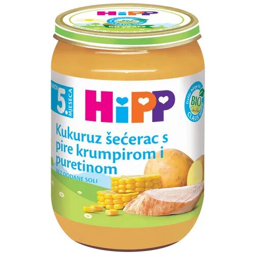 Hipp ka&amp;scaron;ica puretina sa pire kro. i kukur. 190g Slike