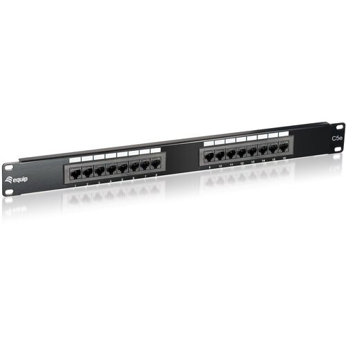 Equip 16-Port Cat.5e Unshielded Patch Panel, Black Cijene