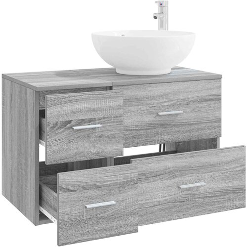  Set namje&amp;scaron;taja za kupaonicu 2 kom. Siva Sonoma 49,5 x 44,5 x 80 cm Slike