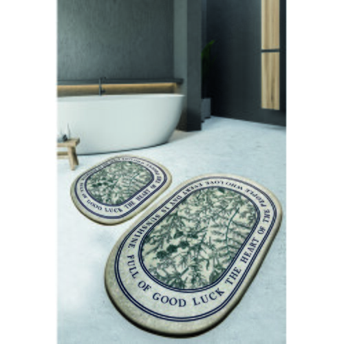 Aberto Design Set od 2 kupaonska tepiha bež-zelena Cene