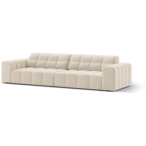 Cosmopolitan Design Kremno bela žametna sedežna garnitura 252 cm Chicago &amp;ndash; Slike