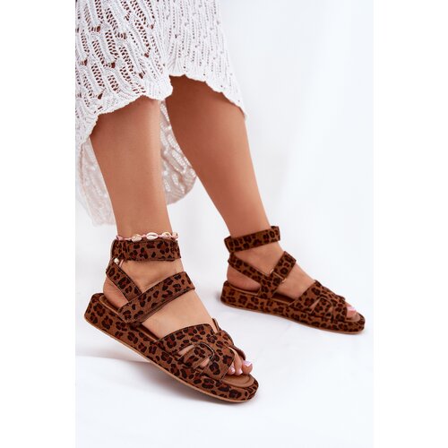 Boto Women's sandals with Velcro leopard Uvissa Cene