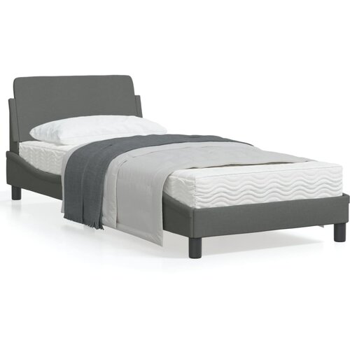 vidaXL Posteljni okvir z vzglavjem temno siv 90x190 cm blago Cene