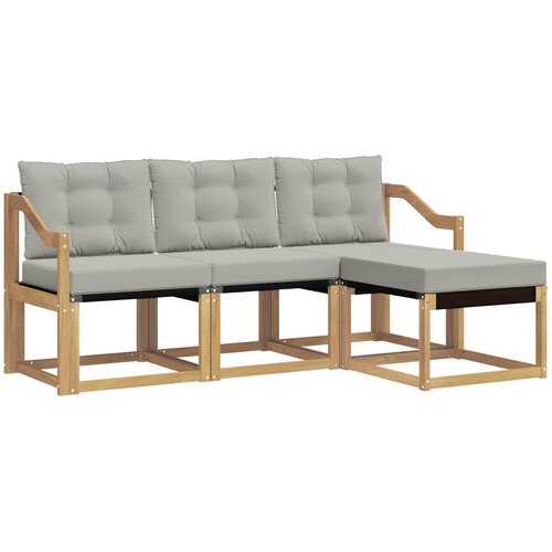 vidaXL Zunanja garnitura za sedenje 4 pcs Bela in svetlo siva, (5000279475) Cene