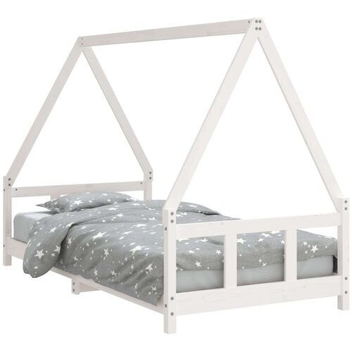  Za dječji krevet bijeli 90 x 190 cm od masivne borovine Slike