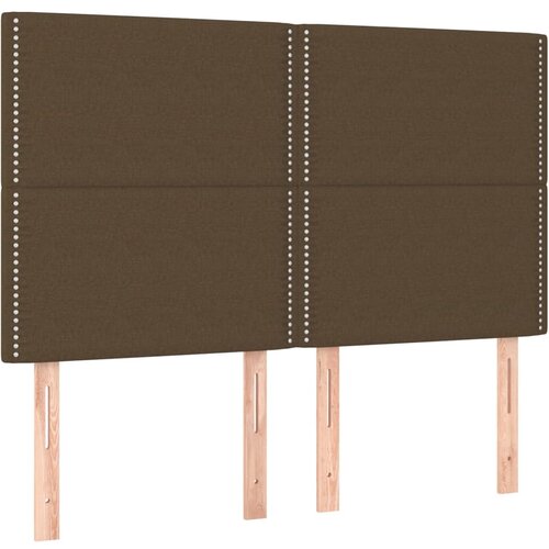 VidaXL Posteljno vzglavje 4 kosa temno rjav 72x5x78/88 cm blago, (20737037) Slike