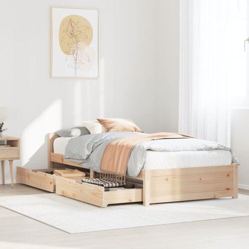 vidaXL Posteljni okvir brez vzmetnice 90x190 cm trdna borovina Cene