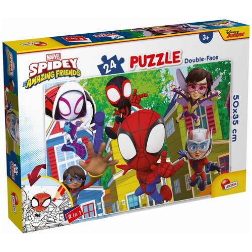 Lisciani Slagalica 24Pcs Marvel Spidey 2U1 Slozi I Oboji 99665 Slike