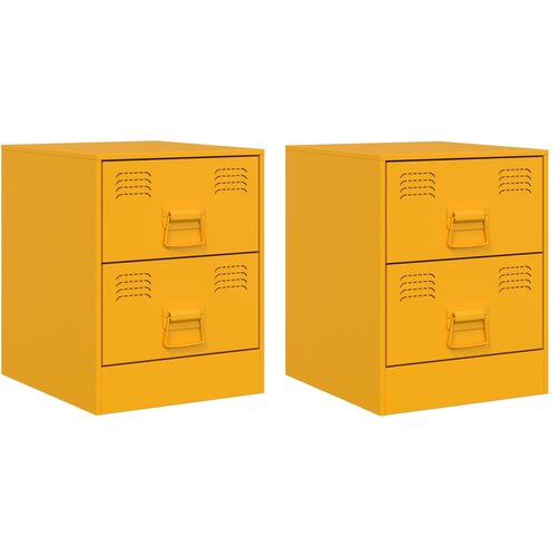 Maison Chic Dvo delni komplet Nočne omarice - Nočne mize rumena 34,5x39x44 cm jeklo, (21688948) Slike