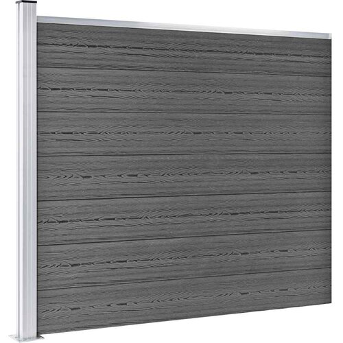  Set panela za ogradu WPC 699 x 146 cm crni Slike