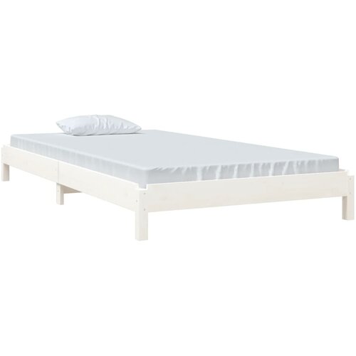 Složivi krevet bijeli 100 x 200 cm od masivne borovine Slike