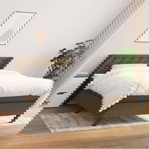  Krevet s oprugama i madracem tamnosmeđi 100 x 200 cm od tkanine Slike