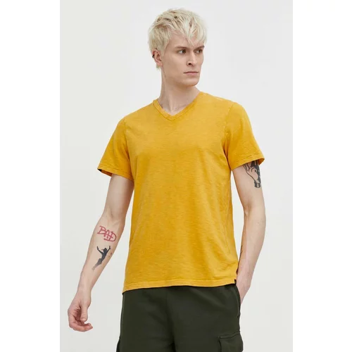 Superdry Bombažna kratka majica moški, rumena barva