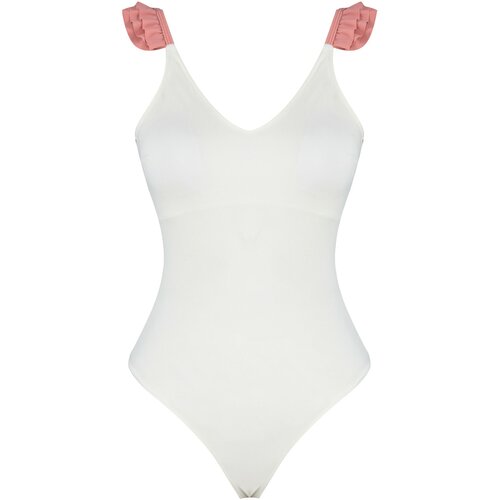 Trendyol Swimsuit - Ecru - Plain Cene