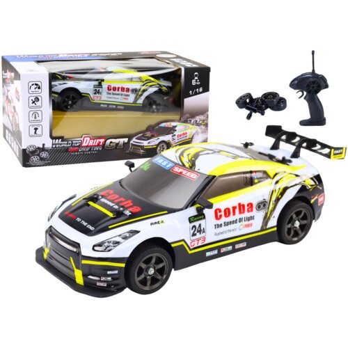  Auto na daljinsko upravljanje Sports Car 1:16 Drift sa promjenjivim kotačima &amp;ndash; bijelo/žuti Slike