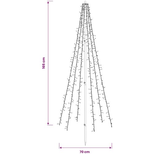  LED božićno drvce 165 cm 540 LED lampica Topla bijela Čelik Slike