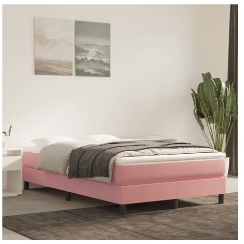  Box spring postelja z vzmetnico roza 120x200 cm žamet Cene